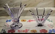 Pretty Ice Cream Sundae Dessert Stemmed Tulip Shaped Purple Glass Coupes 7. 1 oz
