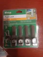 Whitco 4 Pack Sliding Window Push Lock- Mahogany/ Brown