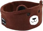 Xuegier Animal Headband Soft Velvet Wireless Bluetooth Headset with Microphone Bluetooth Headband with Thin Speaker Sleep Mask,C