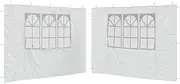'vidaXL White Party Tent Sidewall - Decorative Window, UV & Water Resistant, Easy Installation with Hook & Loop Fasteners'