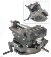 6" 360° Swivel Cross Vise Bench Drill Vise Two Way Slide X Y Press Milling Machi
