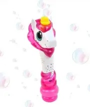 Maxx Bubbles Unicorn Bubble Wand with Lights, Sounds and Solution 11" Inch Toy