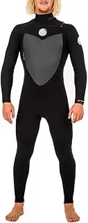 [Rip Curl] Mens Flashbomb 4/3mm Chest Zip Wetsuit - Black - Easy Stretch Lightweight Flash Lining