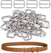 [Generic] Slide Buckle,100X Metal Rectangle Buckles for Crafts - Bags Accessories, Strap Adjuster Hardware Versatile for Home Commercial Backpack Belts