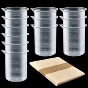 Coopay 12 Pack 200ml/6.8oz Plastic Beakers Epoxy Mixing Cups, 200ml, Clear