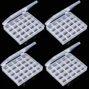 4 Pack 25 Slots Empty Bobbin Spool Box Plastic Storage Case for Sewing Machine