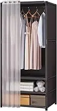 Portable Closet Portable Wardrobe Iron Clothes Closet with Drawers Closets Wardrobe Closet Saves Space Closet for Bedroom Hanging Closet Spacious