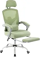 MCQ Office Computer Desk Chair, Gaming Chairs for Adults, High-Back Mesh Rolling Swivel Reclining Chairs with Wheels, Comfortable Lumbar Support, Comfy Arms for Home, Office, Gaming, Student, Green