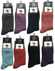 3 PAIRS BRAND NEW LADIES SIZE 2-8 MIXED 95% MERINO WOOL DRESS SOCKS
