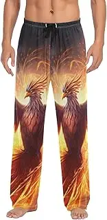 [XYMZR] Phoenix Fire Black Men's Pajama Bottoms Lounge Pajama Pants Sleep Bottoms with Pockets for Men S