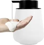 AwObEpl Foaming Black Soap Dispenser Versatile Ceramic Foam Soap Dispenser Safe Ceramic Dish Liquid Dispensing Container for Bathroom (White)