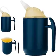 Elderly Spill Proof Cup – Non Slip Mug, Easy Grip | Leak Resistant Drinking Cup for Seniors Adults with Disability, Lightweight Travel Friendly Sippy Handle Lid Hydration Aid Home Medical Use