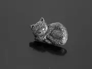 SLEEPY KITTY CAT Pin Hat Lapel Meow