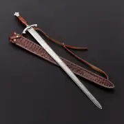 Custom Viking Sword Hand Forged Damascus Steel Sword Medieval Era Sword Gift