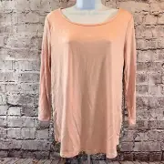 Rose + Olive Women's Pink Semi Sheer Button Back Hi Low Long Sleeve Blouse Small