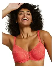 [Sans Complexe] Arum Underwire Balconette Lace Bra in Pink