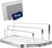 UCINNOVATE Vertical Laptop Stand, Adjustable Acrylic Desktop Stand with Adjustable Slot Size (0.7-1.1inch) Compatible with MacBook/Surface/iPad/Lenovo/Dell/Gaming Laptops/Keyboard (Clear)