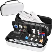 KAPEICamper Golf Glove Holder with Removable Golf Glove Shaper, Protective Hard Shell Golf Accessories Case Bag with 2 Dividers Fits Balls, Tees, Markers, Divot Tools, Golf Essentials