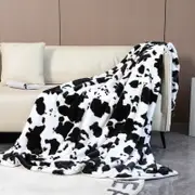 Cow Print Blanket Throw Super Cozy Plush 130x160cm Sofa Couch Camping Travel