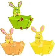 Nybhyjka Felt Easter Basket | Bucket Party Favors Bunny Tote Bags Egg Stuffer | Felt Egg Hunt Bags, Cute Candy Basket Decorations for Lovers, Holidays, Families