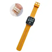 Nevenka Silicone Wave Pattern Watch Band Compatible with Apple Watch- Yellow