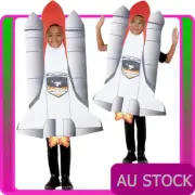 Boys Rocket Ship Costume Child Kids Spaceman White Nasa Book Week Science Suit