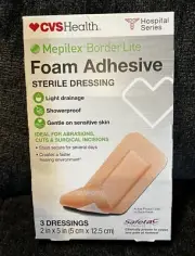Mepilex Border Lite Foam Silicone Sterile Dressing; 2”x5”, 3 Count; Showerproof