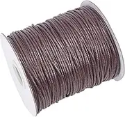 PH PandaHall 1.5mm Waxed Cord,100 Yards Waxed Cotton Cord Brown Waxed Thread Beading String Waxed Craft String for Bracelet Necklace Jewelry Waist Beads Making Crafting Beading Macrame