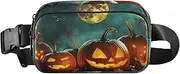 [XYMZR] Fanny Pack Halloween Pumpkins Full Moon Hip Bag Belt Bag for Women Man Fashion Waist Pack Water-repellent Crossbody Bag for Halloween Costumes Running Hiking Jogging Travel Sport, Multi-colored