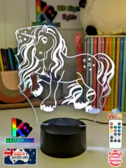 UNICORN RAINBOW GIRLS LITTLE PONY 3D LED Night Light 7 Colour Change Room Lamp