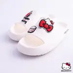 HELLO KITTY ~正版授權 女款 可愛鞋扣拖 柔軟 Q彈  麻糬拖鞋  輕量 防水鞋 室內鞋~924003白