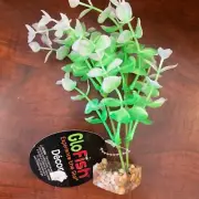 Glow Aquarium Plant Fish Tank Decor Green and White Medium 6" see description