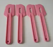 New Tupperware 8" Paddle Spatula & Scraper Set Gadget Set of 4 - Pink