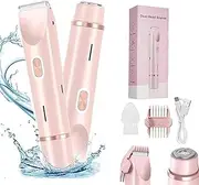 Dual Head Razor for Women, Electric Bikini Trimmer for Women, 2 in 1 Dual-Head Electric Razors, Portable Hair Trimmer for Armpits Legs Arms Body, Wet & Dry Use Hair Removal (1PCS)