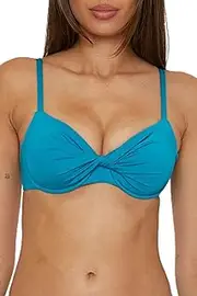 [Trina Turk] Women's Standard Monaco Underwire Bikini Top, Adjustable, Tie Back, Swimwear Separates