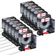 Compatible DYMO D1 LabelManager 45015 Red/White Label Tape 1/2" S0720550 12Packs