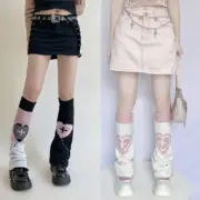 for Cross Heart Balloon Leg Warmers Japanese Women Gothic Flared Hem Knee High S