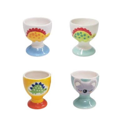 Dinosaur Egg Cups Hand Painted Ceramic Soft Hard Boiled Egg Holder Sauce Gifts