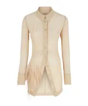 The Attico Sequin Embellished Shirt IT40 pale pink