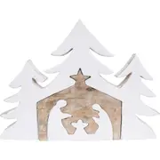 LVD Wooden Ornament Nativity Scene Large Seasonal Decorative Display Home Decor