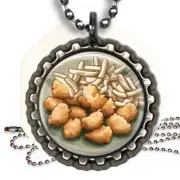 I'm A Nuggets & Fries Kid Bottle Cap Necklace with Chain Photo Jewelry Gifts