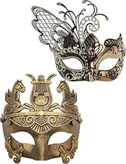 Flying Butterfly Masquerade Couples Mask for Venetian Couple Mask(Elastic Band)