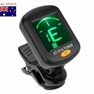 AROMA Clip-On LCD Digital Tuner for Guitar Bass Violin Ukulele Chromatic