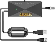 TV Antenna Amplifier Signal Booster, 25dB High Gain Powerful Antenna Booster for TV Antennas Indoor Outdoor, Low Noise & Clears Up Pixelated Amplifier, Adjustable Reception Range (Black, Small)
