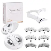 3D Natural Double-Sided Magnetic False Eyelashes Kit Reusable Portable Fake Eyelashes With Eyelash Clip，Size CT10-3