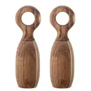 Acacia Wood Salt & Pepper Grinder Set (Natural) Set New- 8"