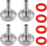 4PCS Keg Coupler Barb Connector,Stainless Steel 304 Beer Kegerator Sankey Couple