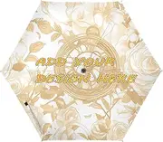 [miaozhen] custom UV 50+ umbrella auto open Monogram Rose Gold Floral special designed and strong windproof sun-proof waterproof customized umbrellas for rain adult auto open paraguas