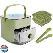 Ice Cube Tray with Lid and Bin Ice Maker Ice Trays for Freezer Ice Container-
