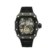 Automatic Mechanical Watches for Men Skeleton Square Big Face Wristwatch Adju...